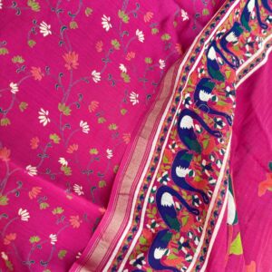 Pink - Maheshwari silk unstiched dress material