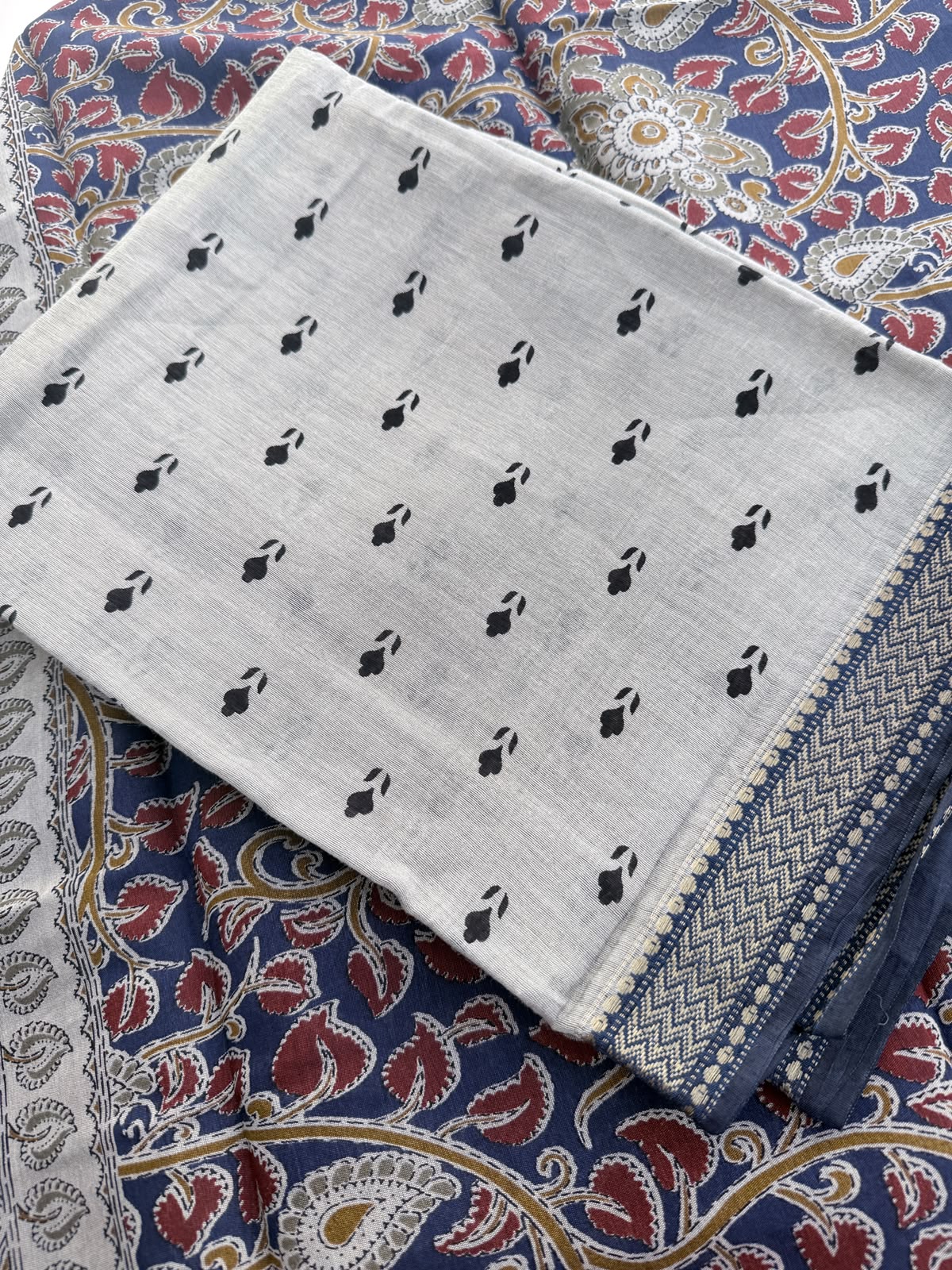 Printed Maheshwari Silk Unstitched Dress Material