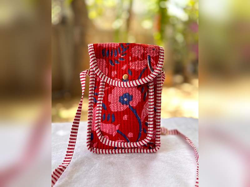 Red floral printed Mobile Sling