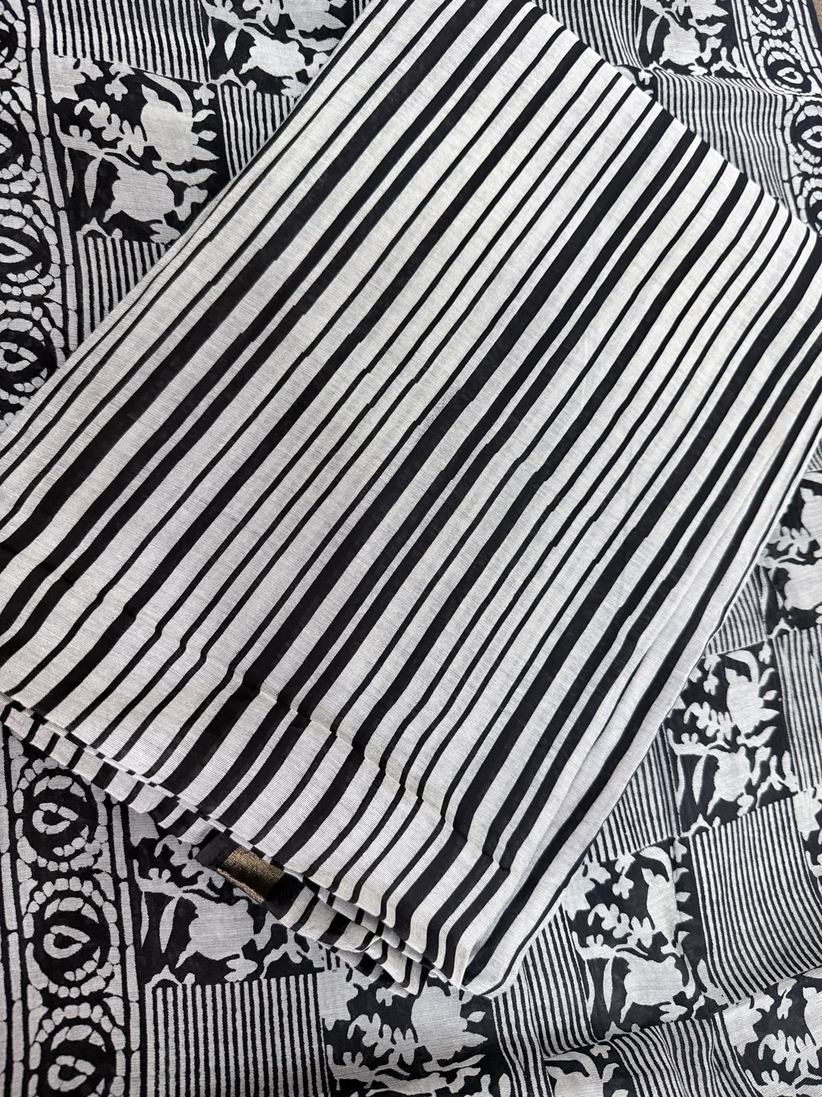 Black Stripes Maheshwari Suit | Stylish Ethnic Wear